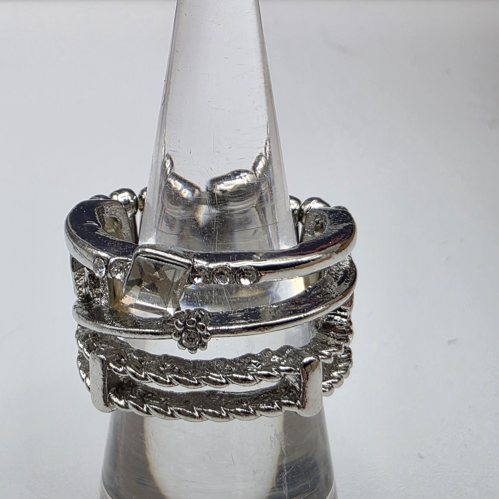 Elegant Silver Stacked Ring Set (218)
